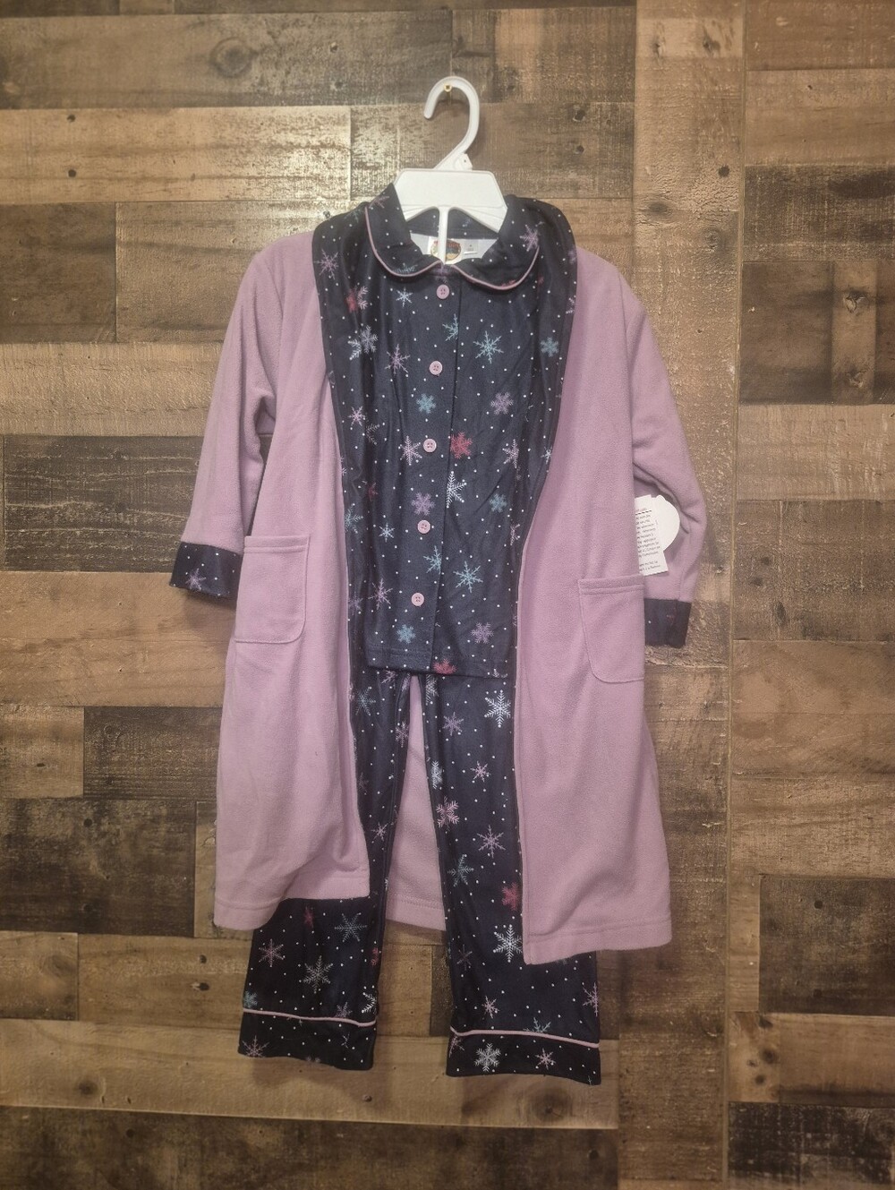 Girls'  Multi Color Print Pajama Set with Matching Robe Size 4T NEW WITH TAGS